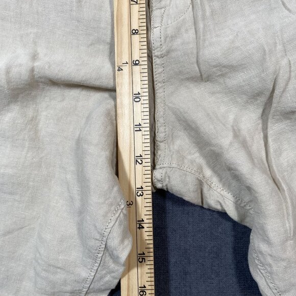 Lucky Brand Mens Beige Linen Cargo Shorts Size 38 With Buttoned Back Pockets - Picture 10 of 10